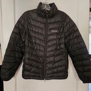 Marmot Puffer Duck Down Zip Up 600 Fill Black - Size S/P